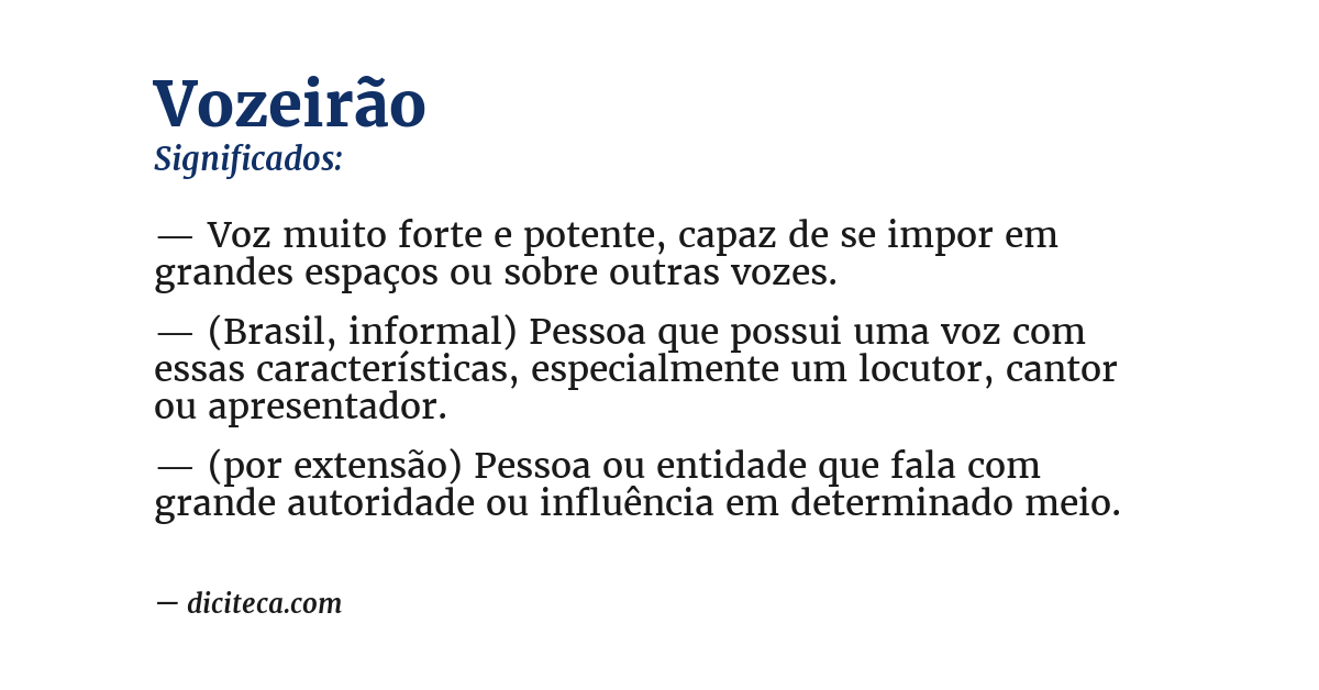 Significado de vozeirão