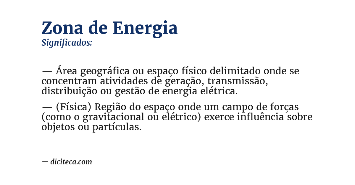 Significado de zona de energia