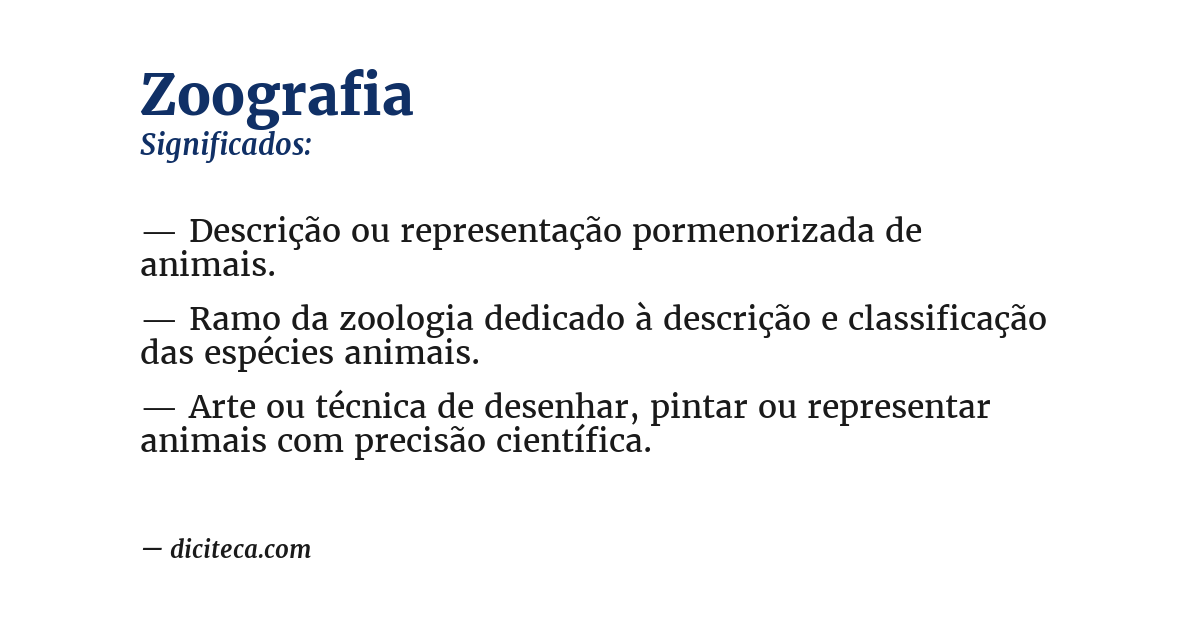 Significado de zoografia