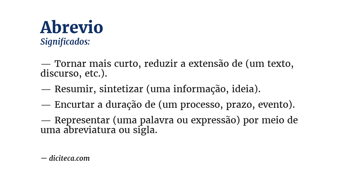 Significado de abrevio