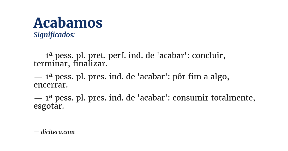 Significado de acabamos