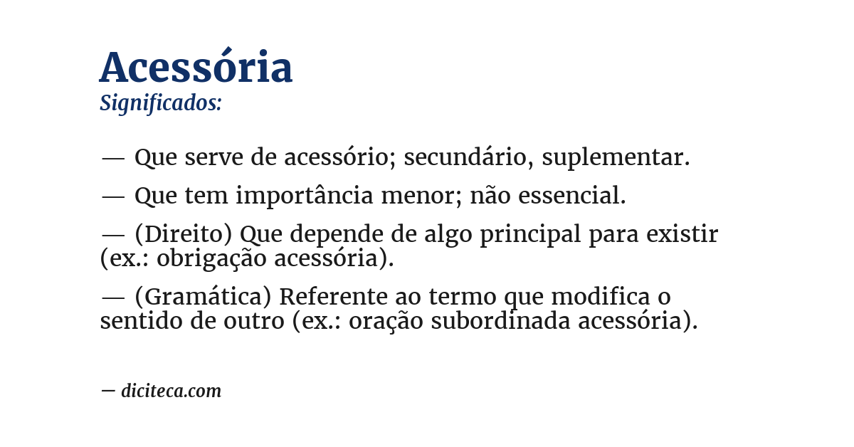 Significado de acessória