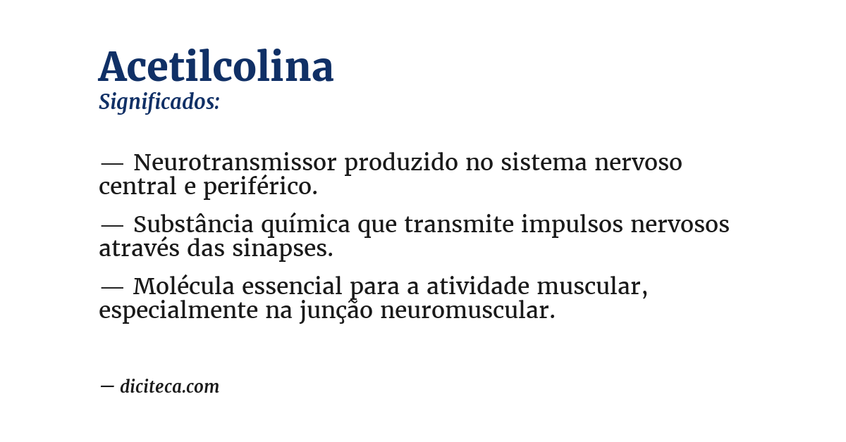 Significado de acetilcolina