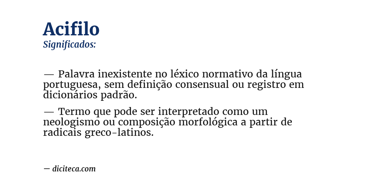 Significado de acifilo