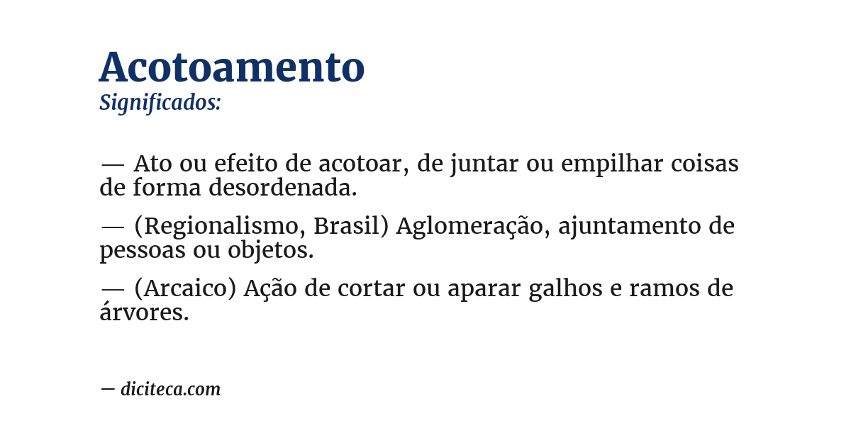 Significado de acotoamento
