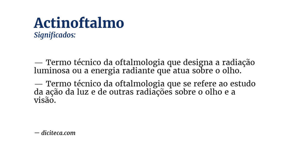 Significado de actinoftalmo