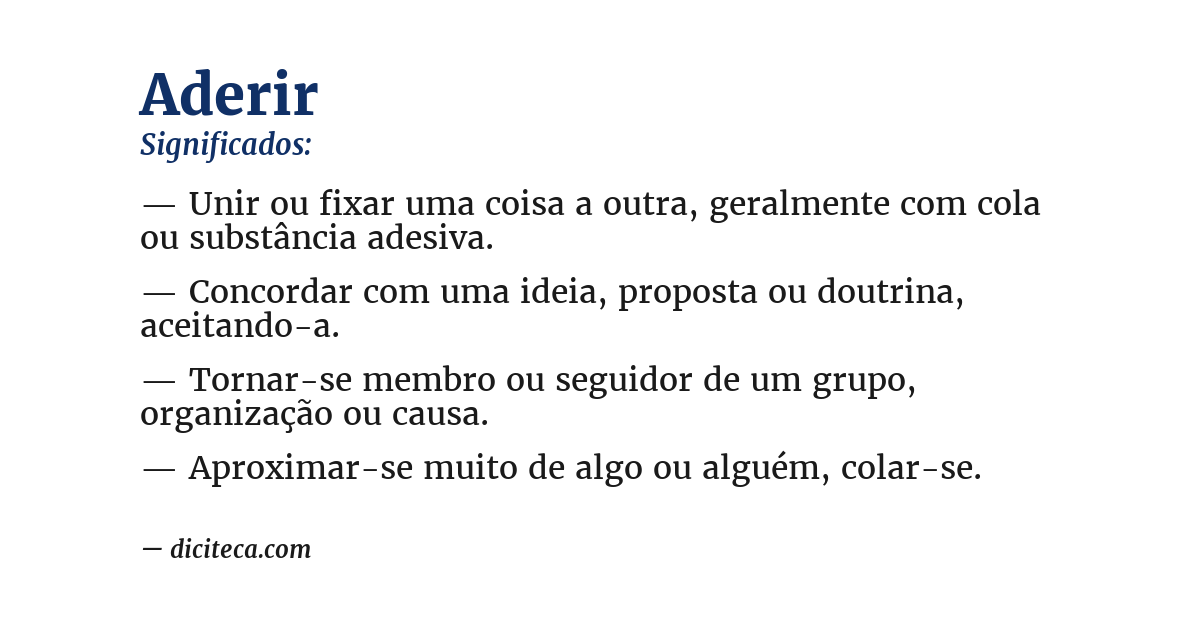 Significado de aderir