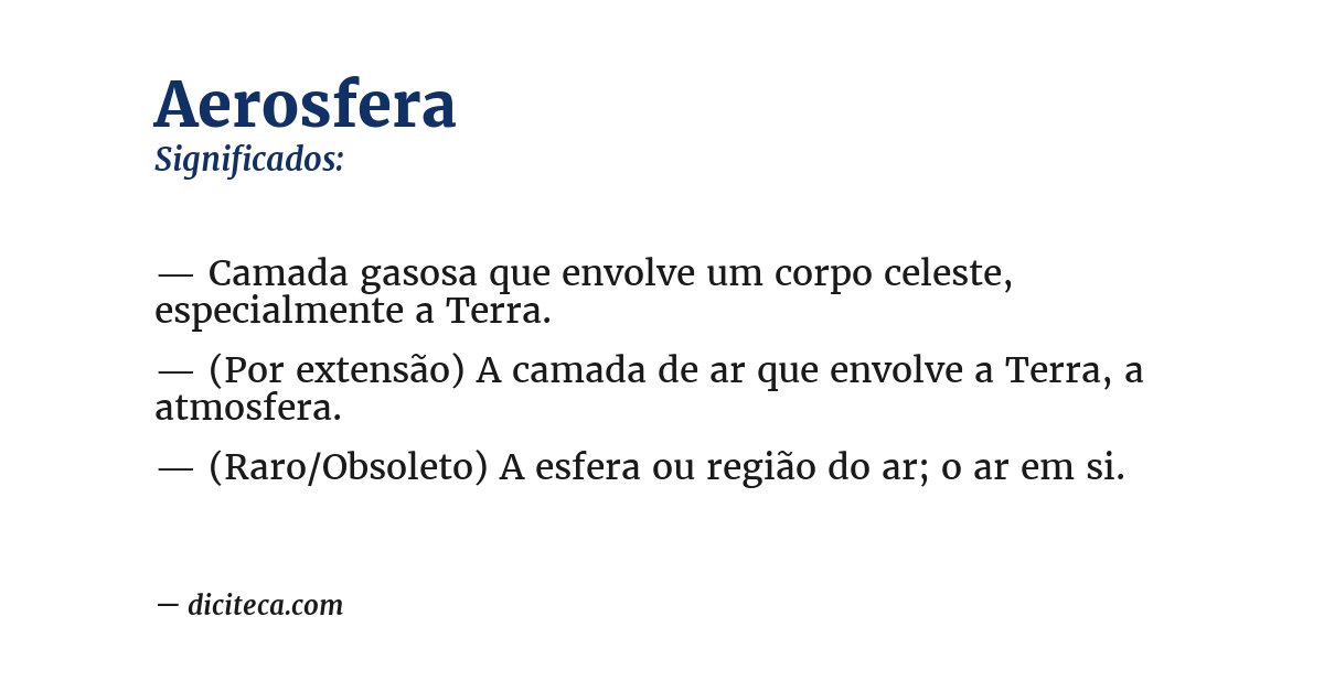 Significado de aerosfera