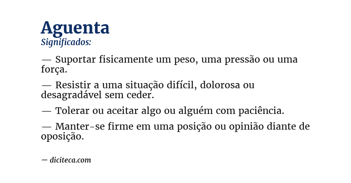 Significado de aguenta