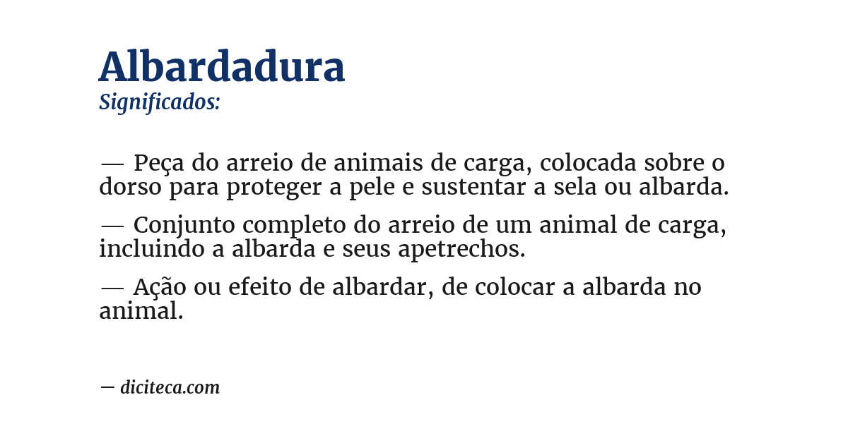 Significado de albardadura
