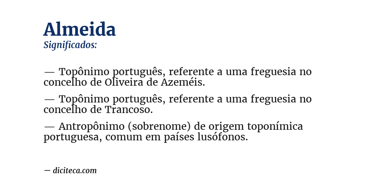 Significado de almeida