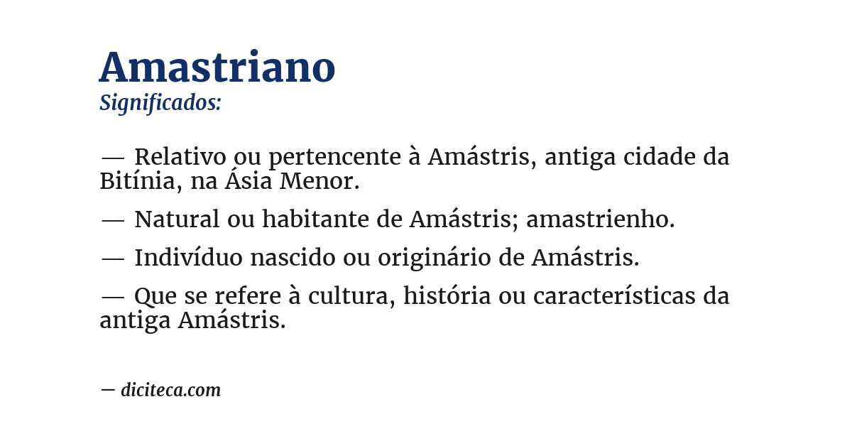 Significado de amastriano