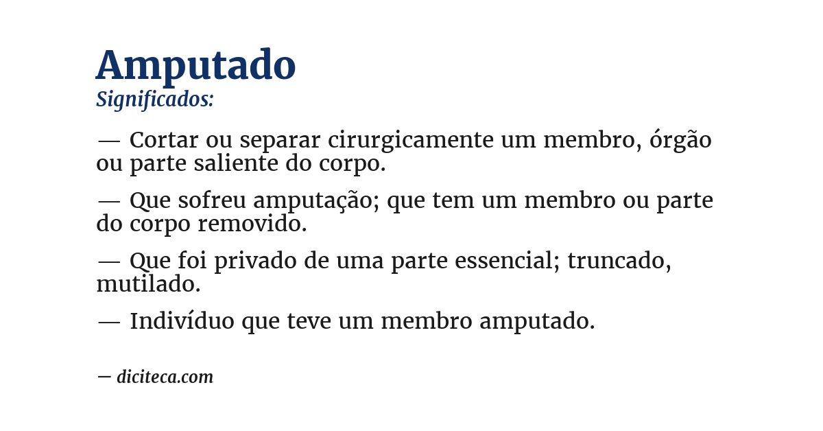 Significado de amputado