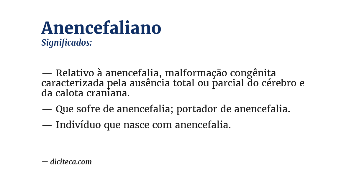 Significado de anencefaliano