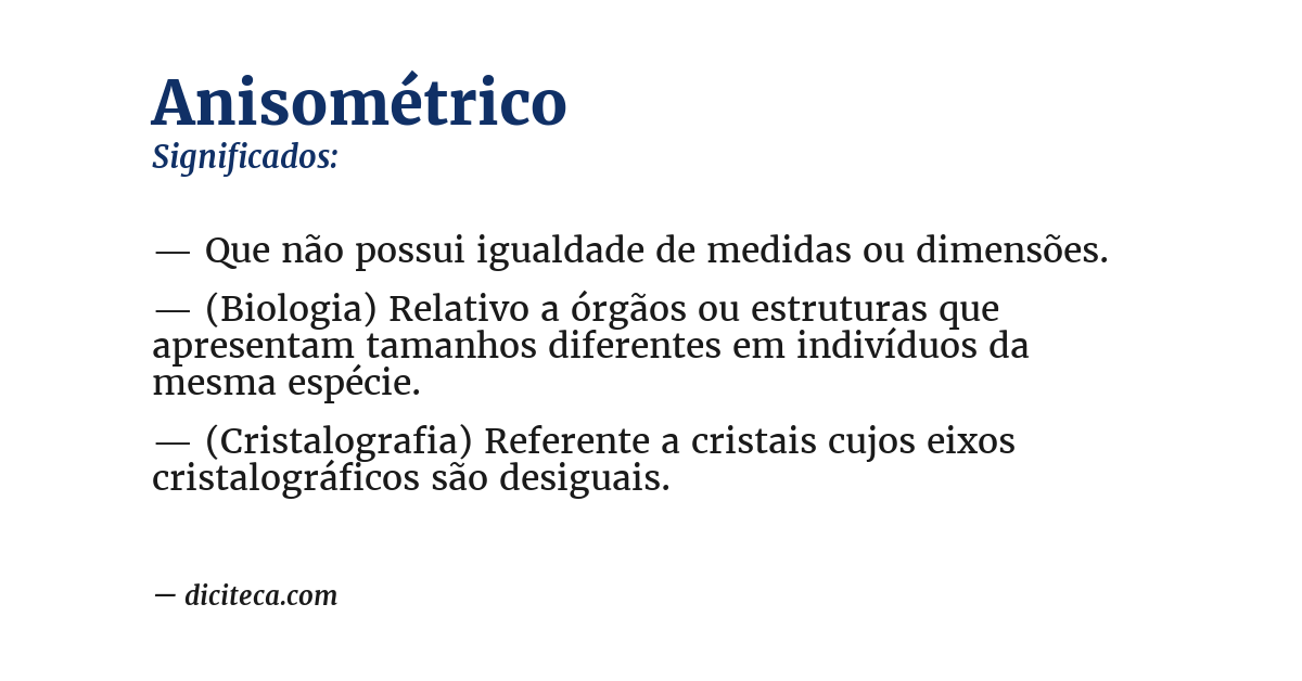 Significado de anisométrico