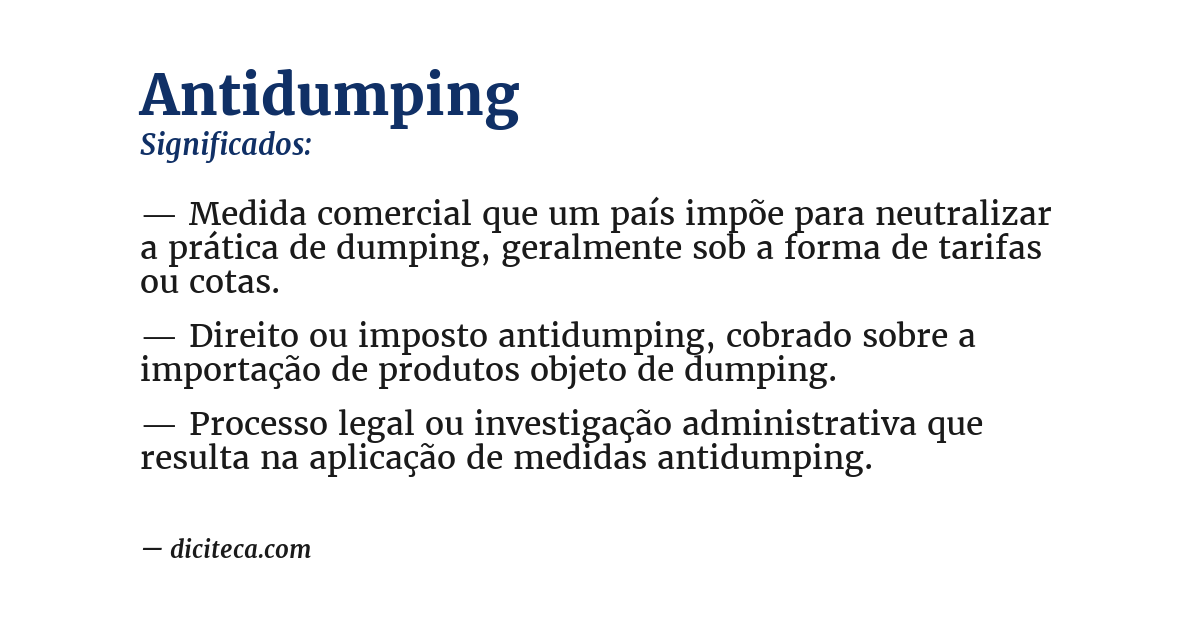 Significado de antidumping
