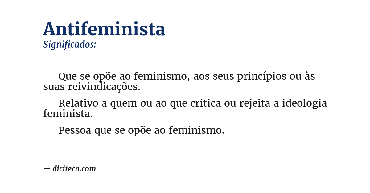 Significado de antifeminista