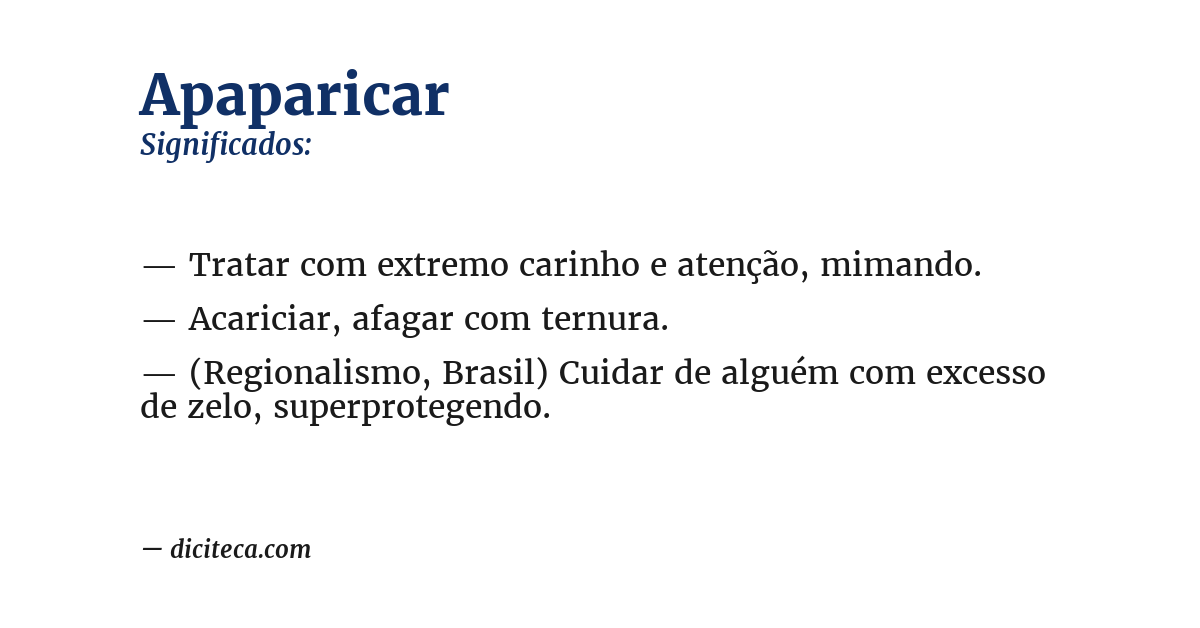 Significado de apaparicar