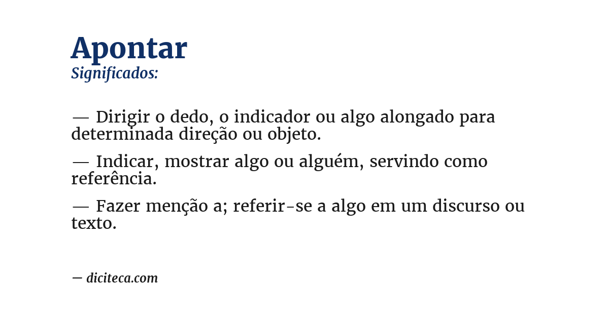 Significado de apontar