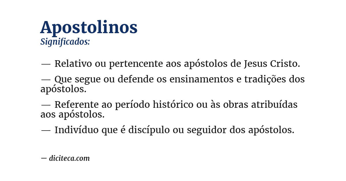 Significado de apostolinos