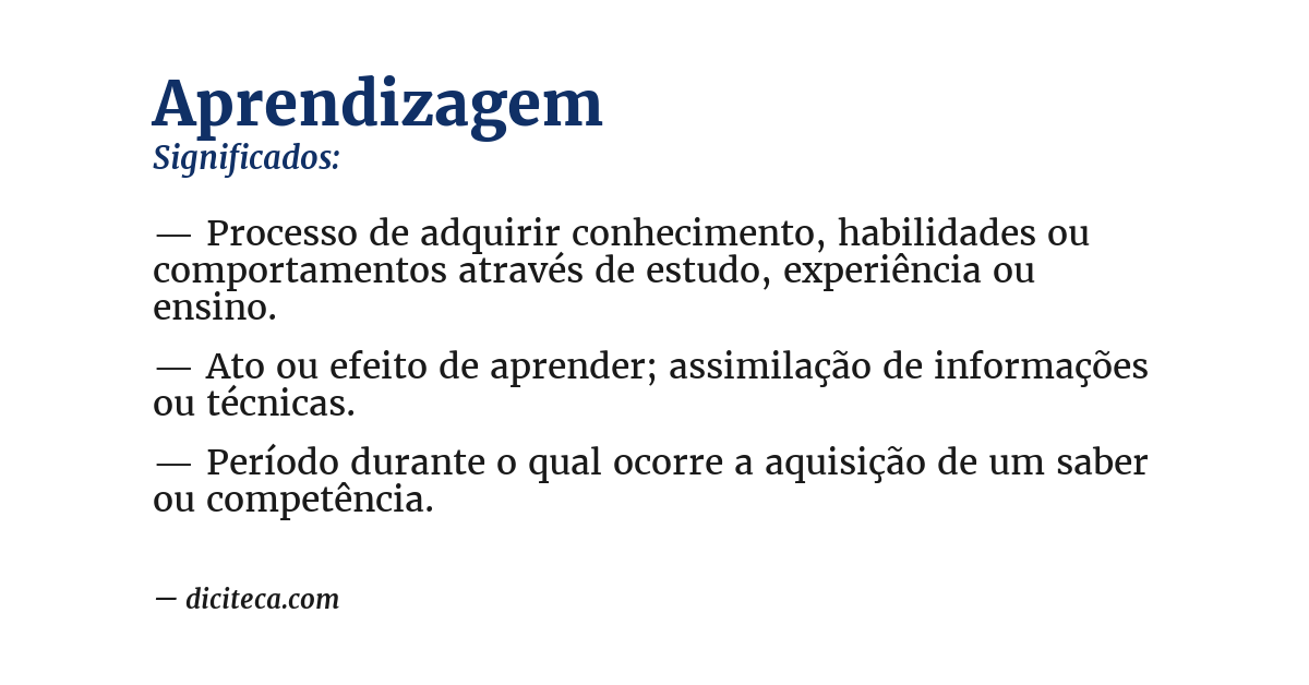 Significado de aprendizagem