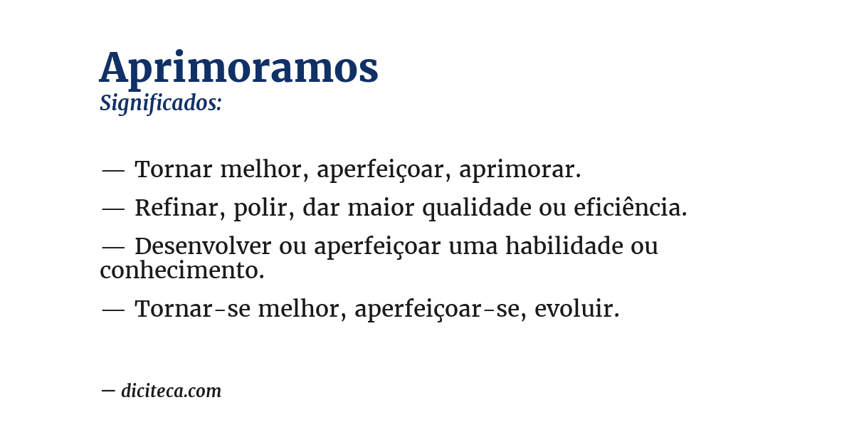 Significado de aprimoramos