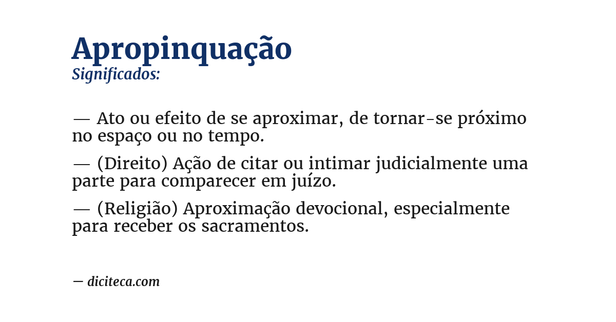 Significado de apropinquação