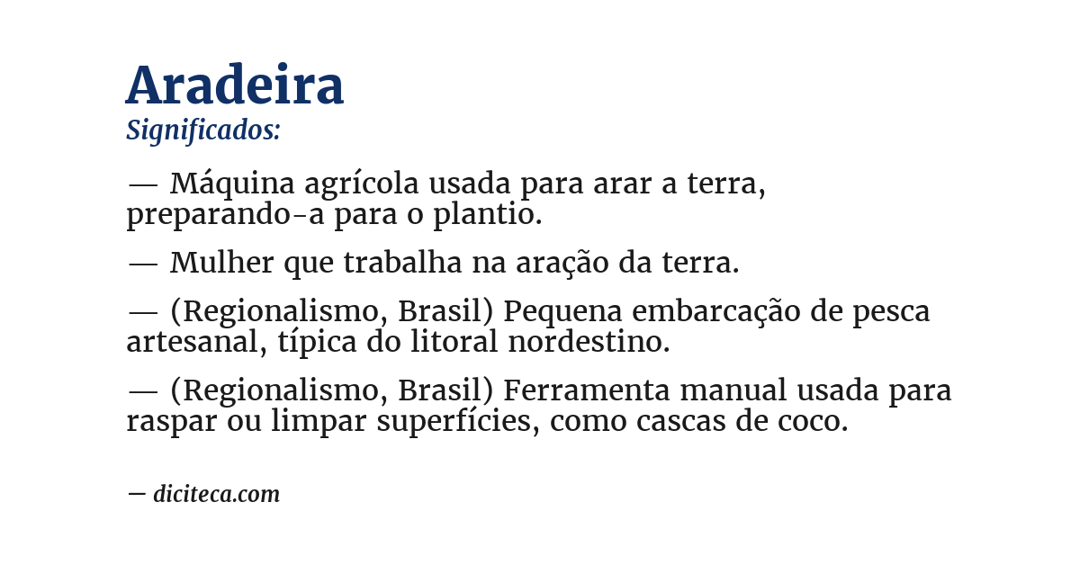Significado de aradeira