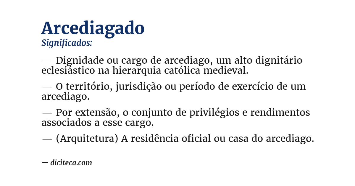 Significado de arcediagado