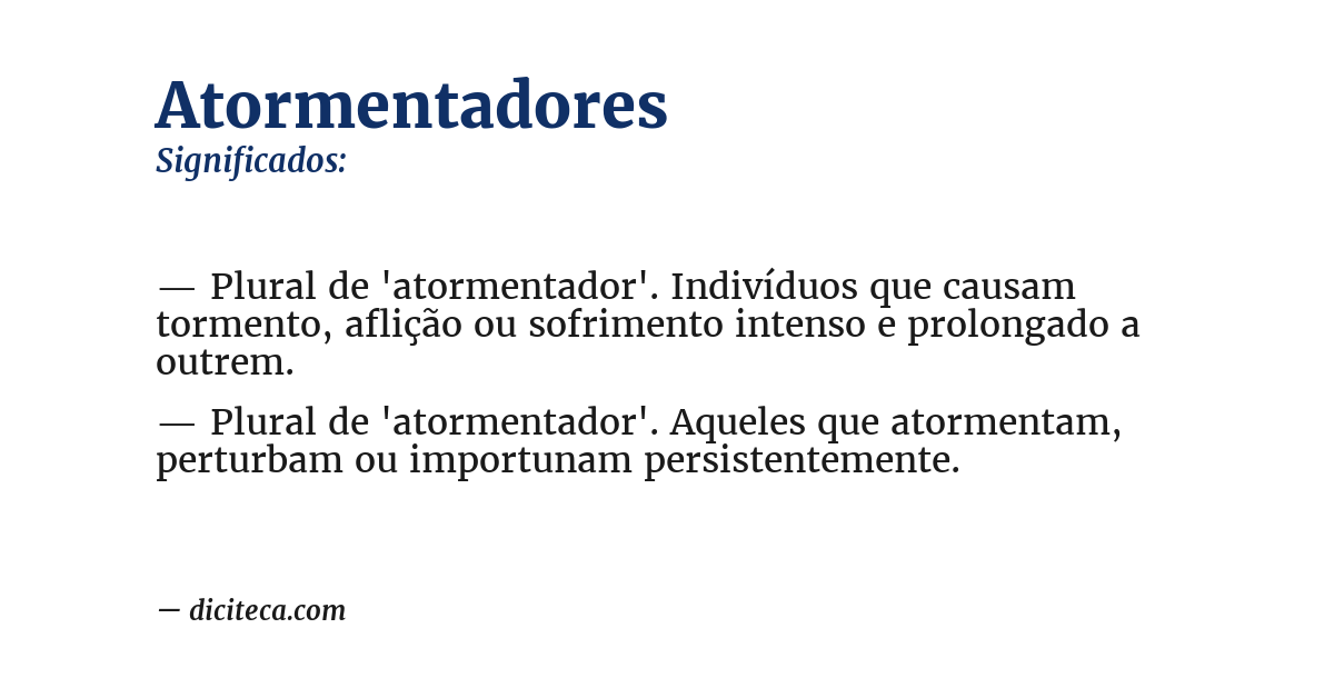 Significado de atormentadores