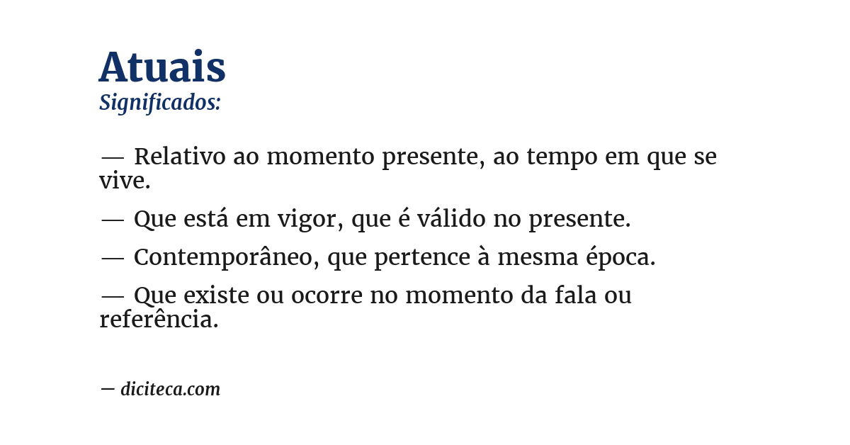 Significado de atuais