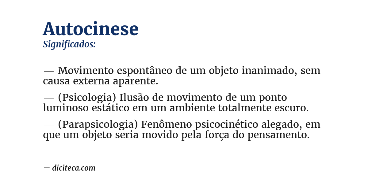 Significado de autocinese