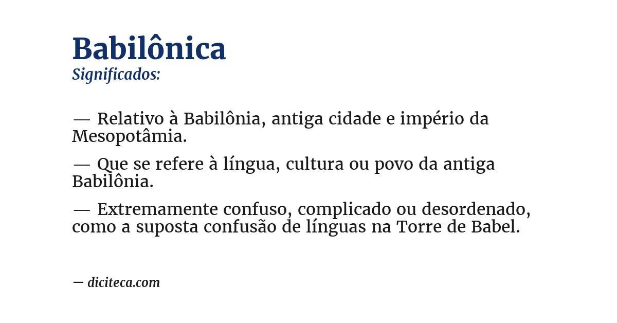 Significado de babilônica