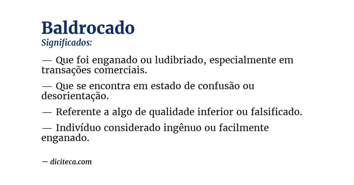 Significado de baldrocado