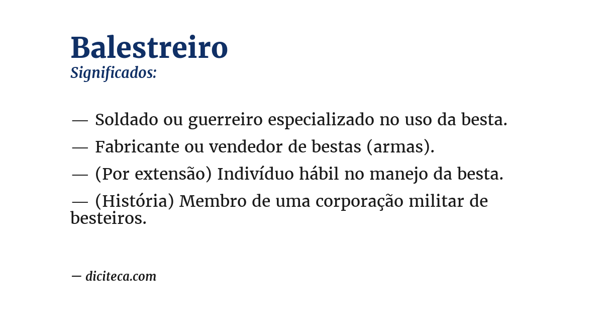 Significado de balestreiro