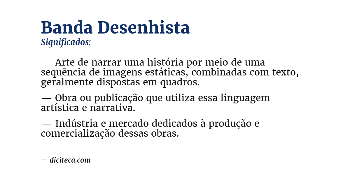 Significado de banda desenhista