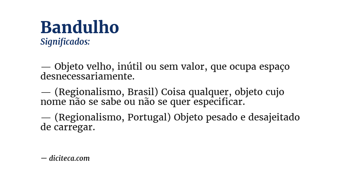 Significado de bandulho