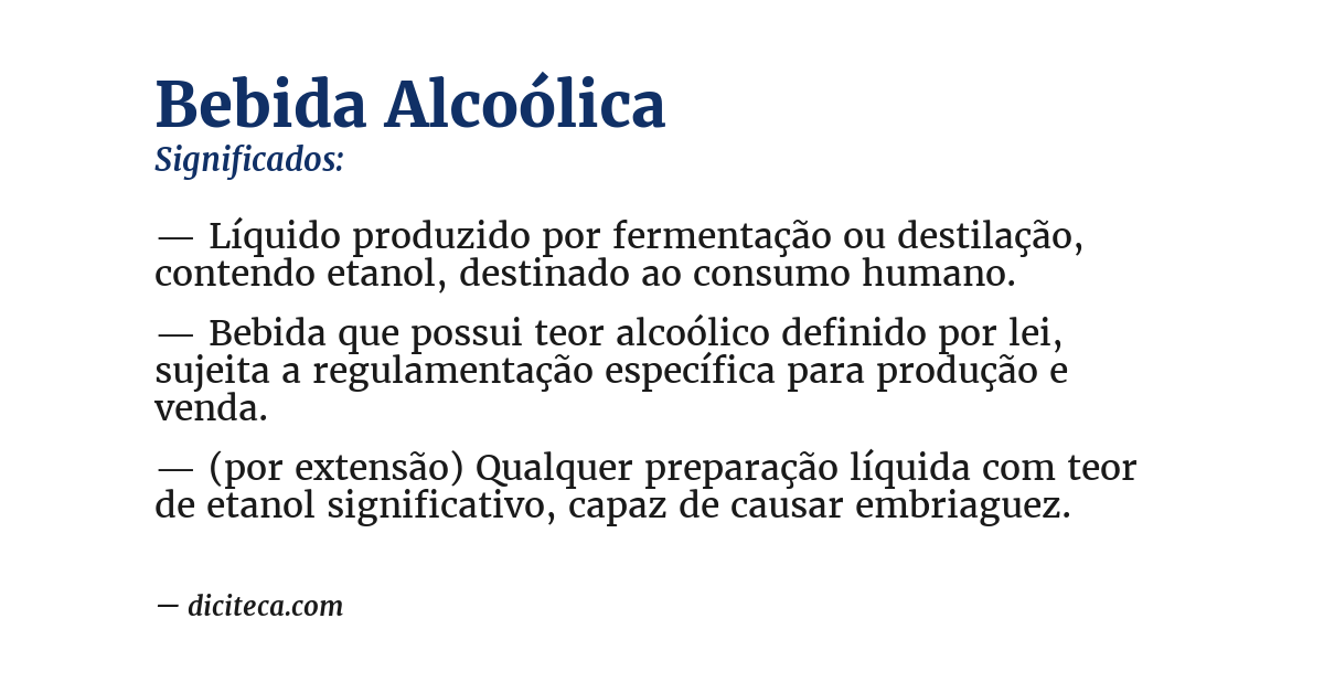 Significado de bebida alcoólica