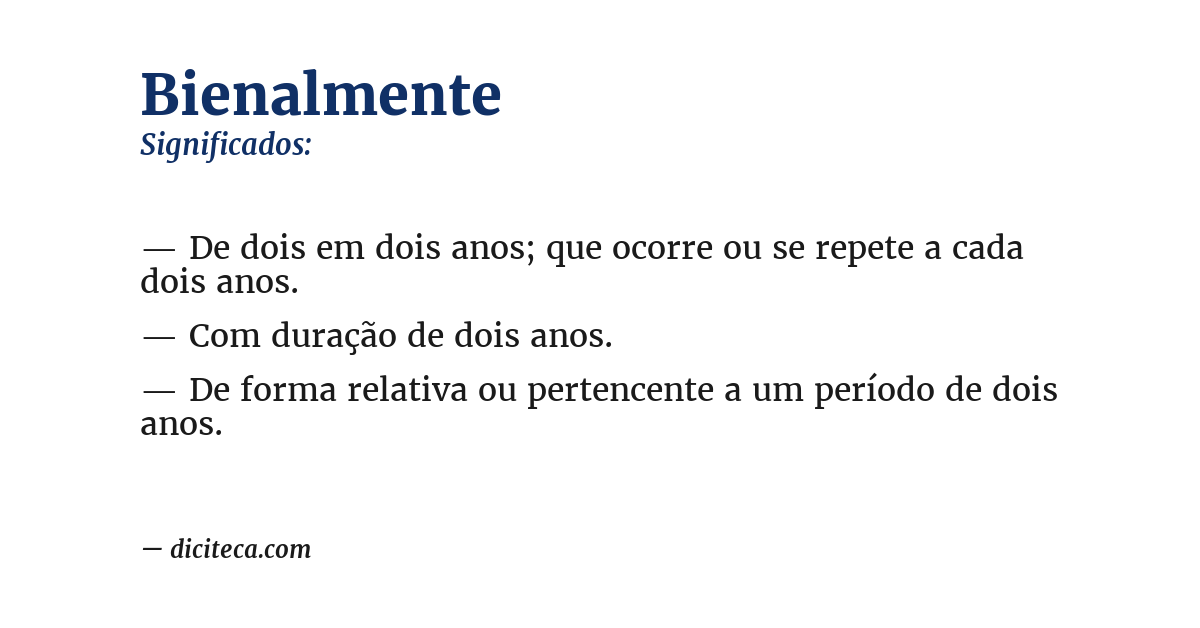 Significado de bienalmente