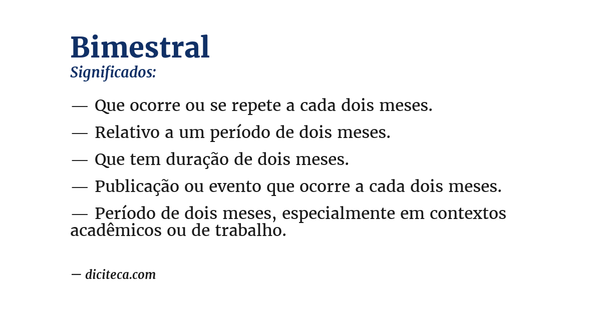 Significado de bimestral