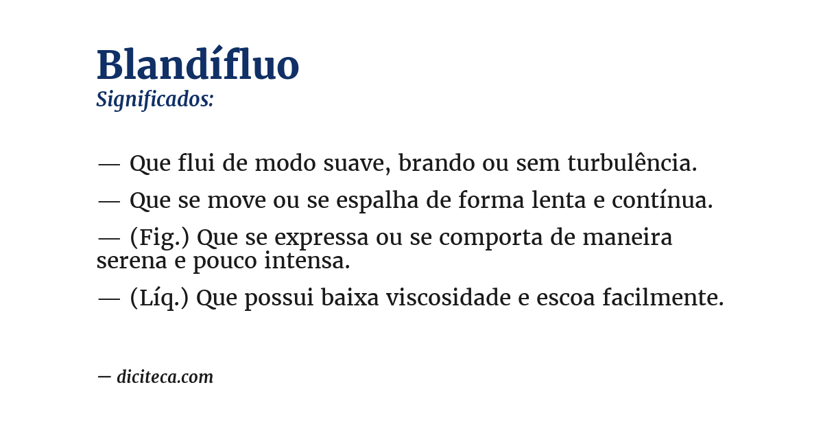 Significado de blandífluo