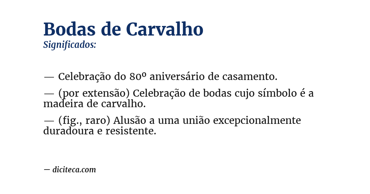 Significado de bodas de carvalho
