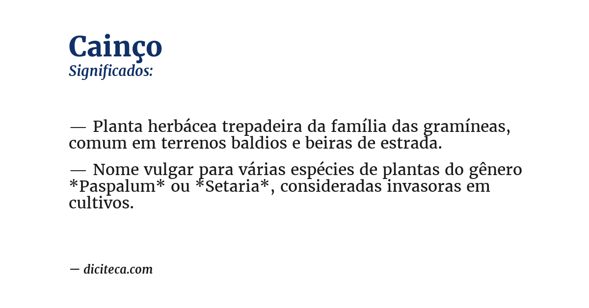Significado de cainço