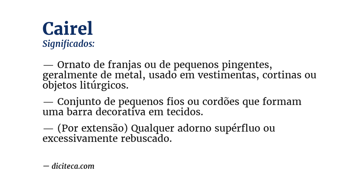 Significado de cairel
