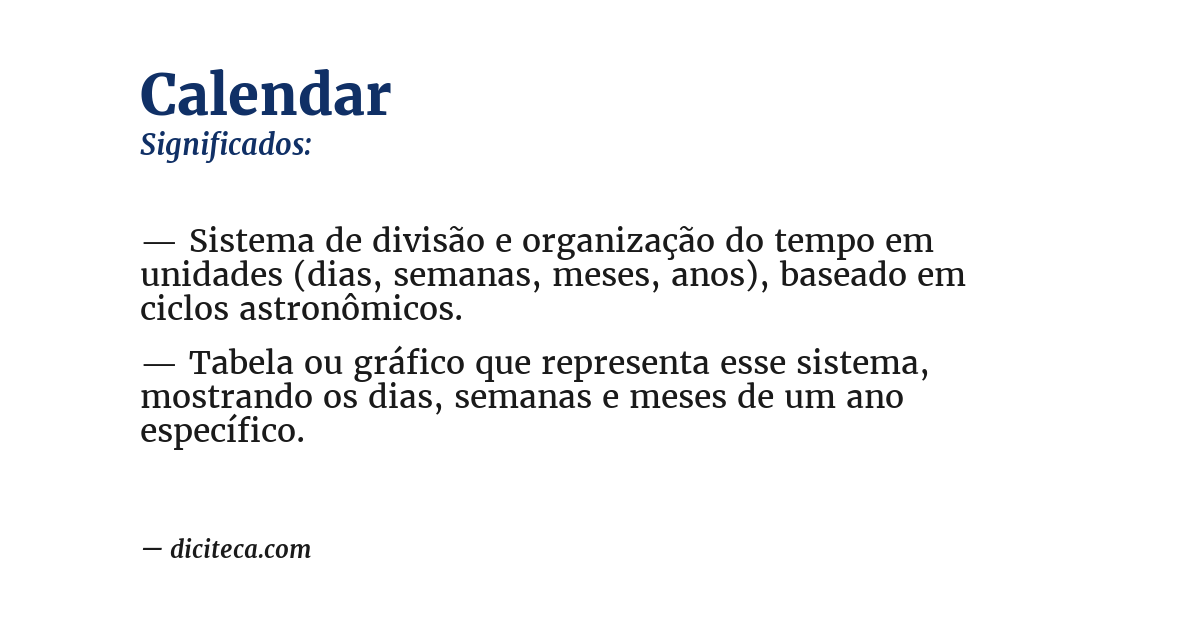Significado de calendar