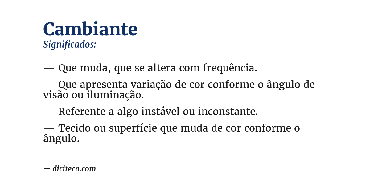 Significado de cambiante