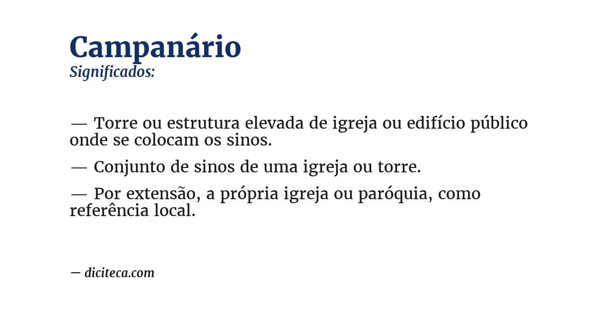 Significado de campanário