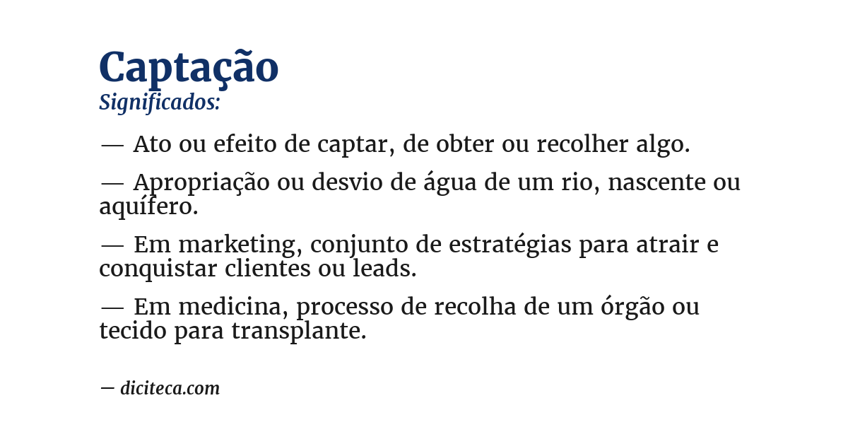 Significado de captação