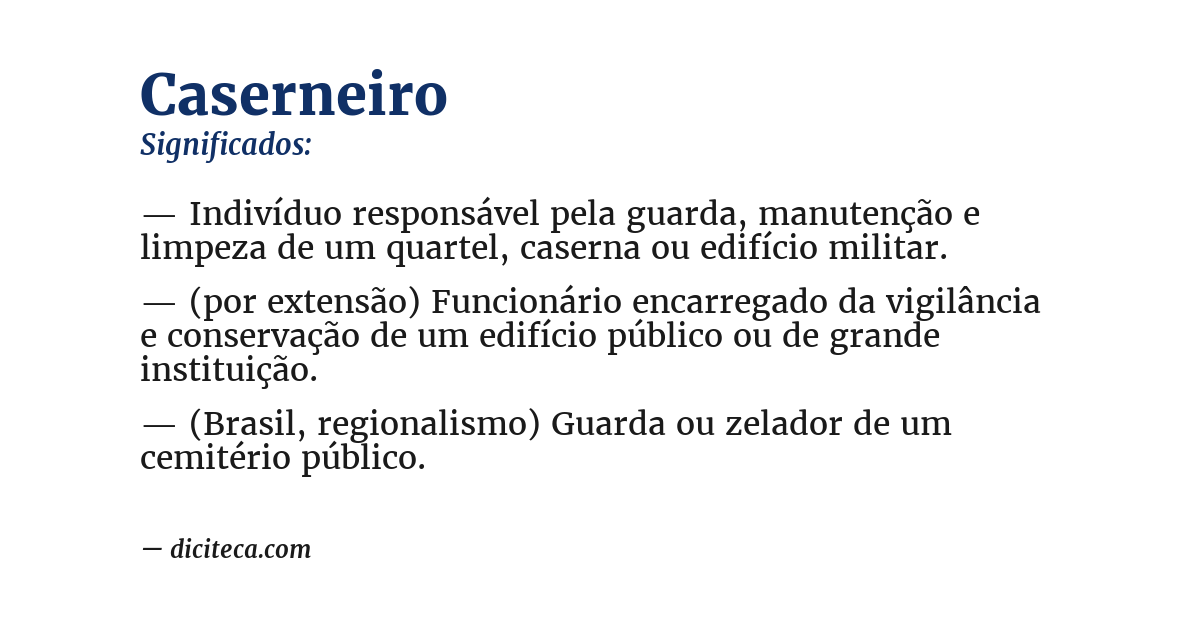 Significado de caserneiro