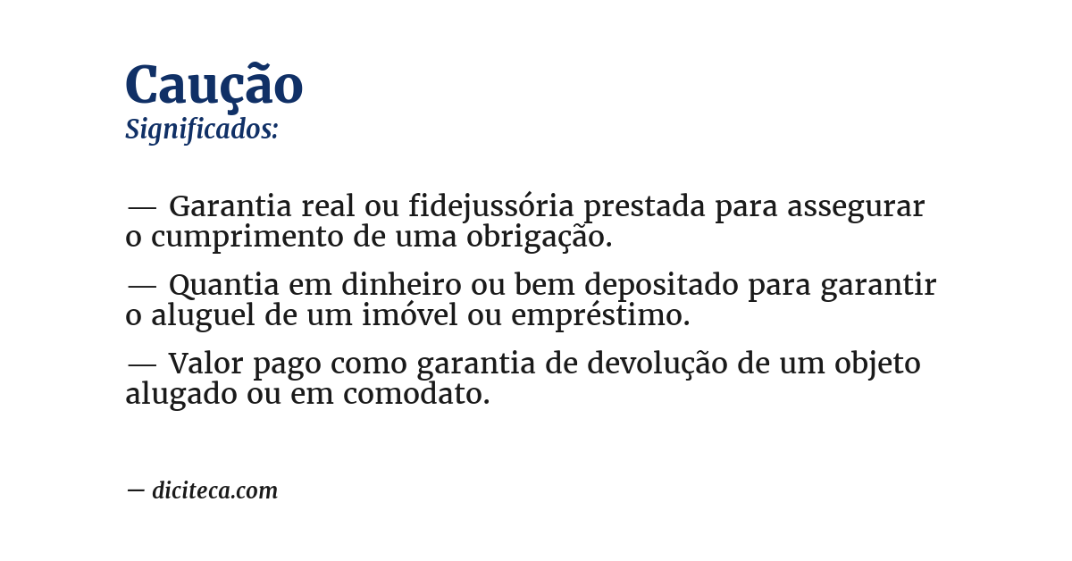 Significado de caução